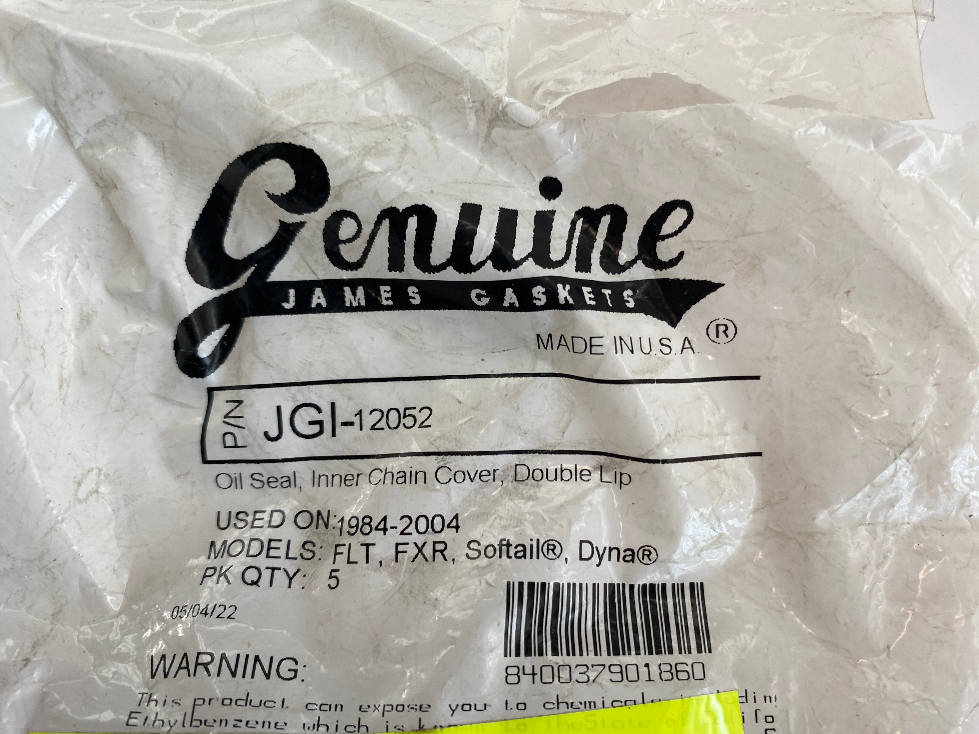 Joint spy transmission primaire Big Twin Harley Davidson REF OEM 12052