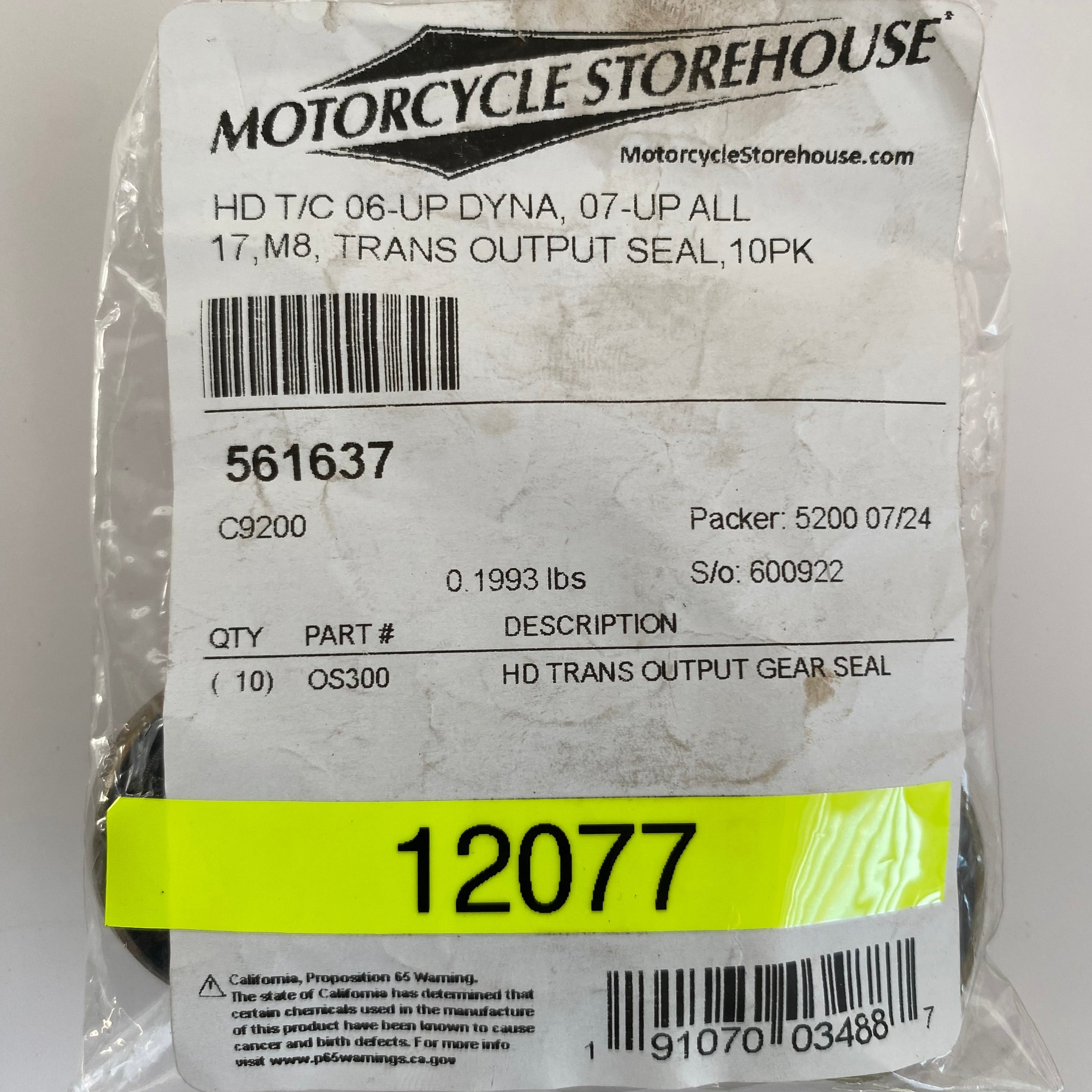 Joint spy Cométic arbre boite à vitesses 6 vitesses Harley Davidson REF OEM 12077