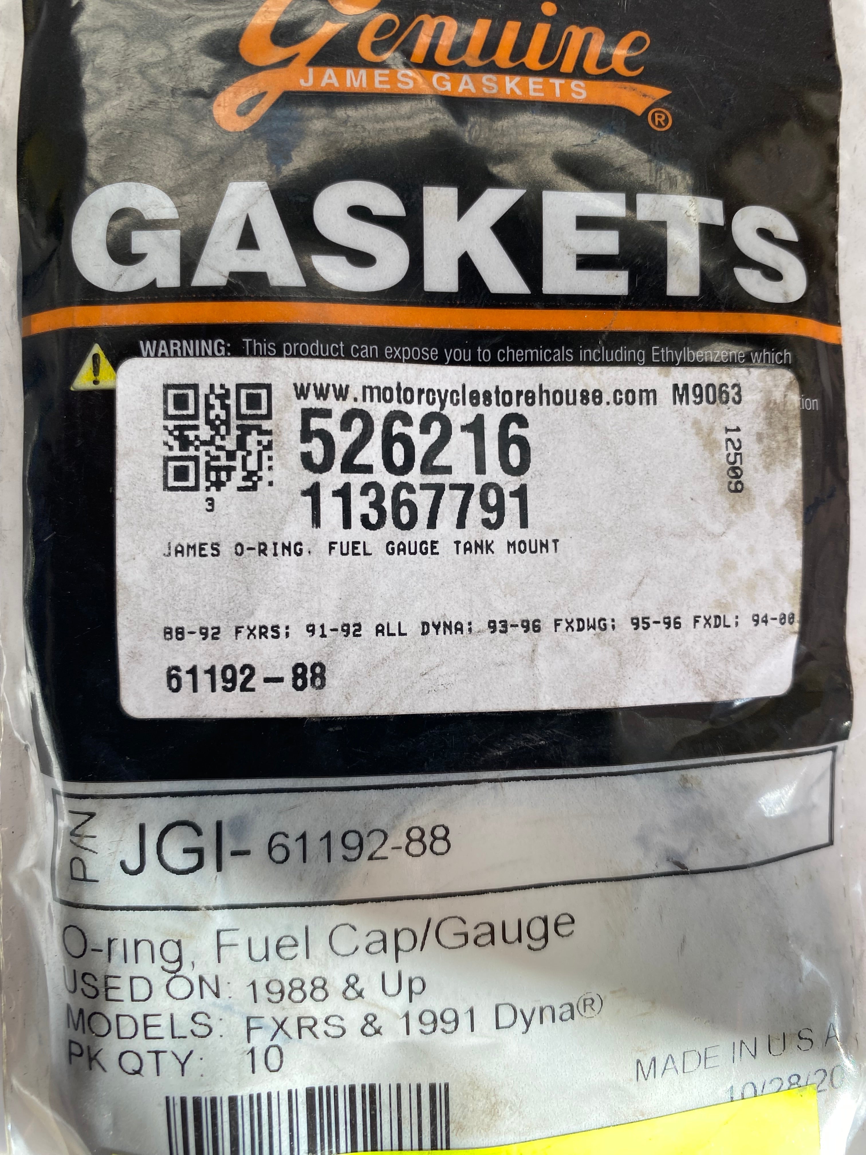 Joint bouchon carburant réservoir d'essence FXR Harley Davidson REF OEM 61192-88