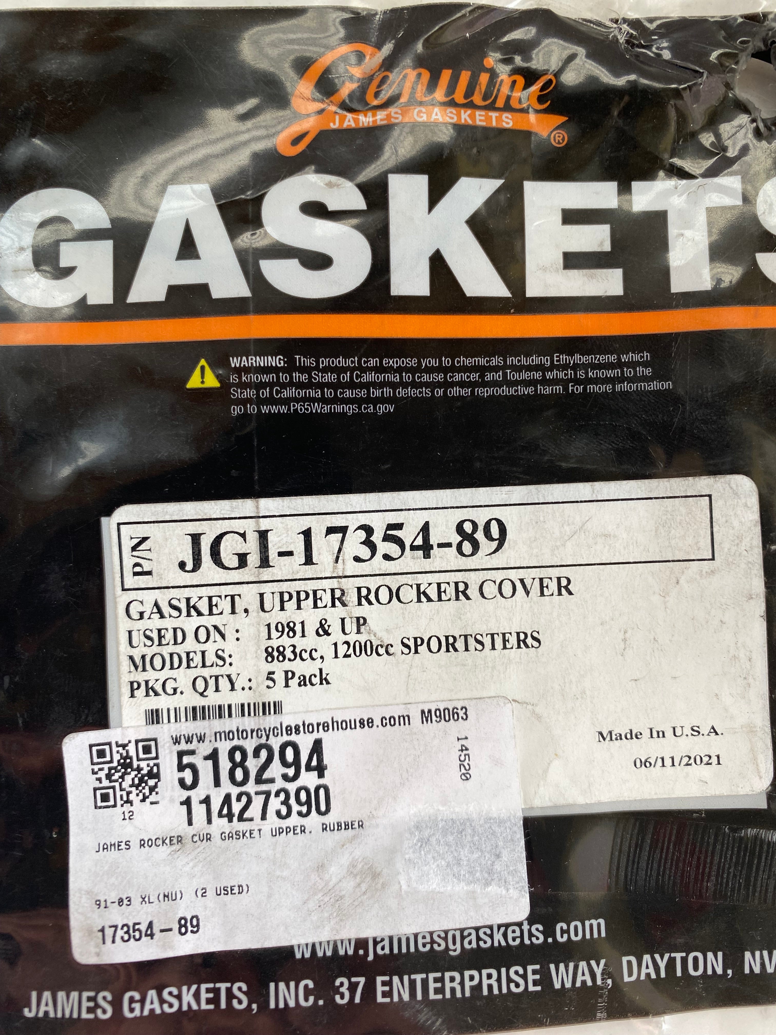 Joint cache culbuteur supérieur Sportster Harley Davidson REF OEM 17354-89