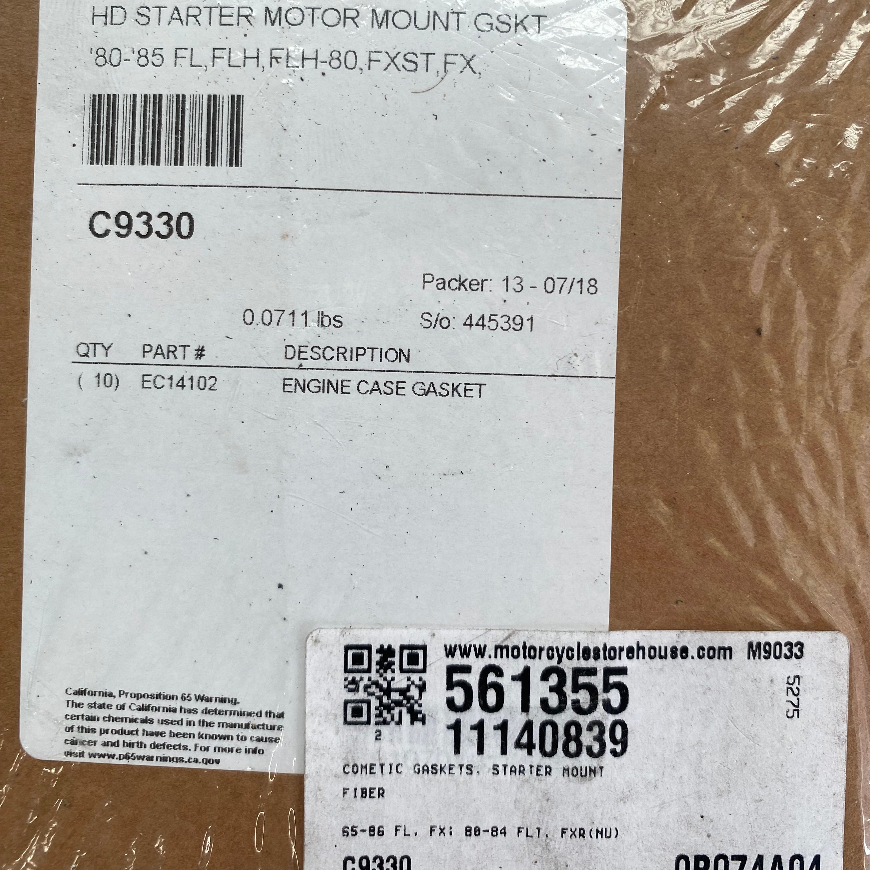 Joint Cométic démarreur/carter Shovelhead Harley Davidson REF OEM  60559-80