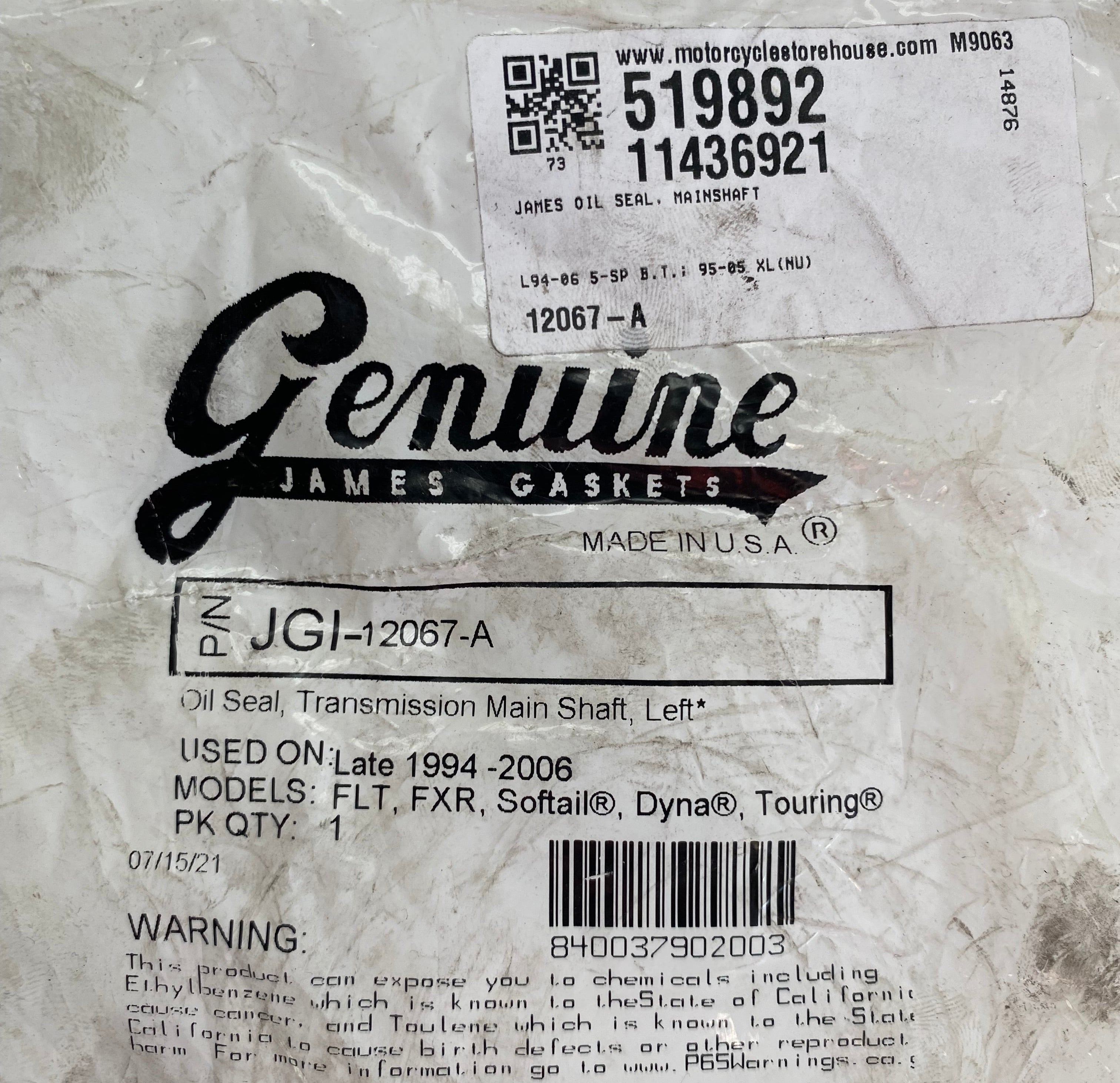 Joint spy sortie de boite à 5 vitesses Harley Davidson REF OEM 12067