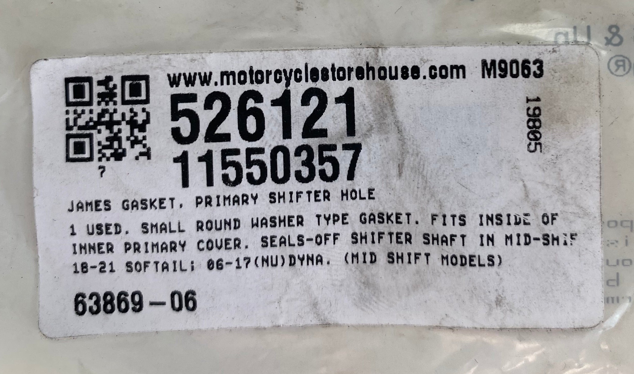 Joint axe sélecteur de vitesses transmission primaire Harley Davidson REF OEM 63869-06