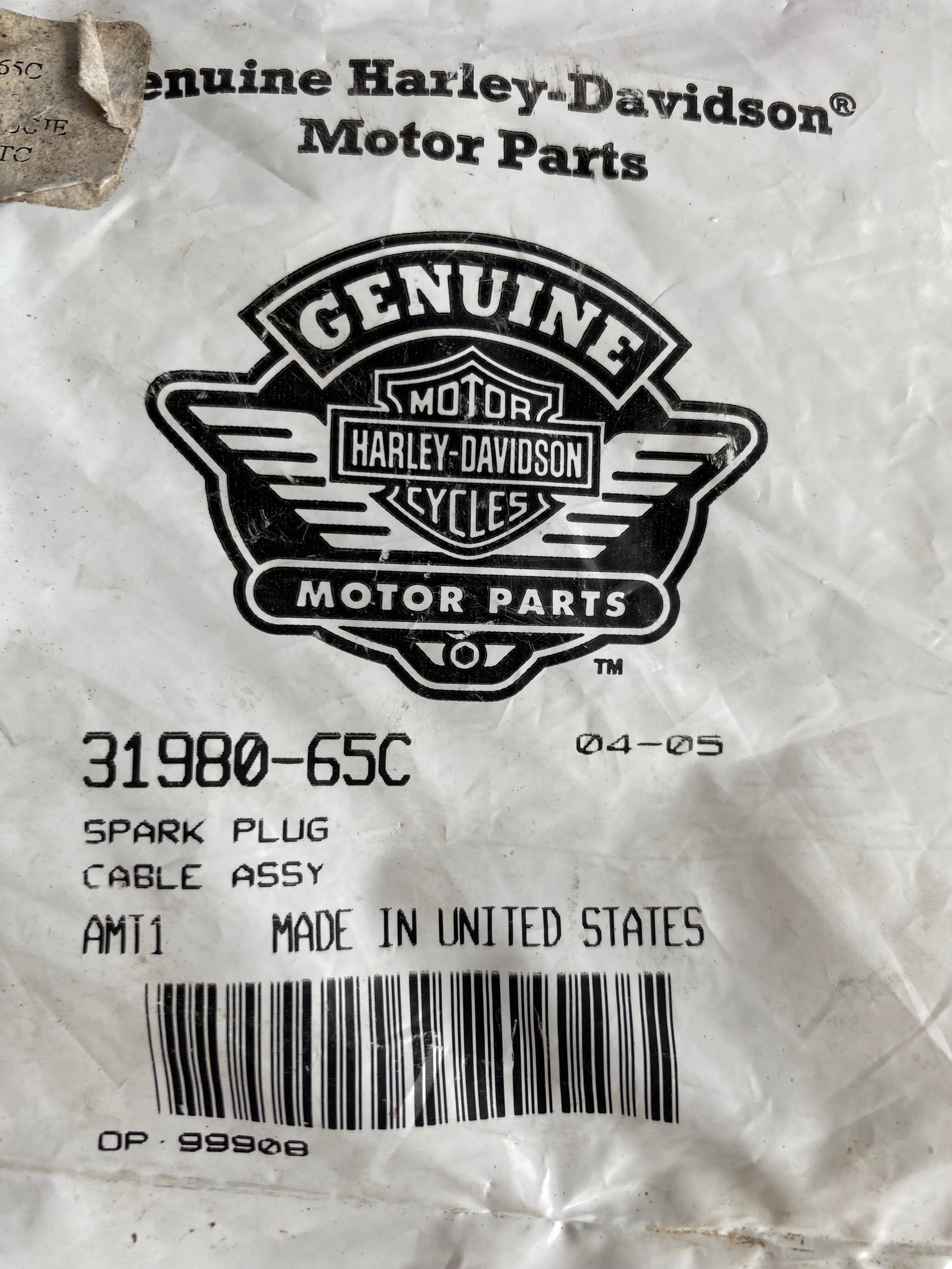 Fil de bougie cylindre arrière  Harley Davidson REF OEM 31980-65C