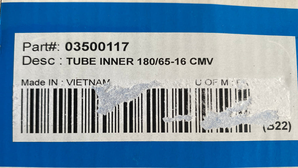 Chambre à air roue à rayons 180/65-16 pouces Road King Harley Davidson REF DRAG 0350-0117