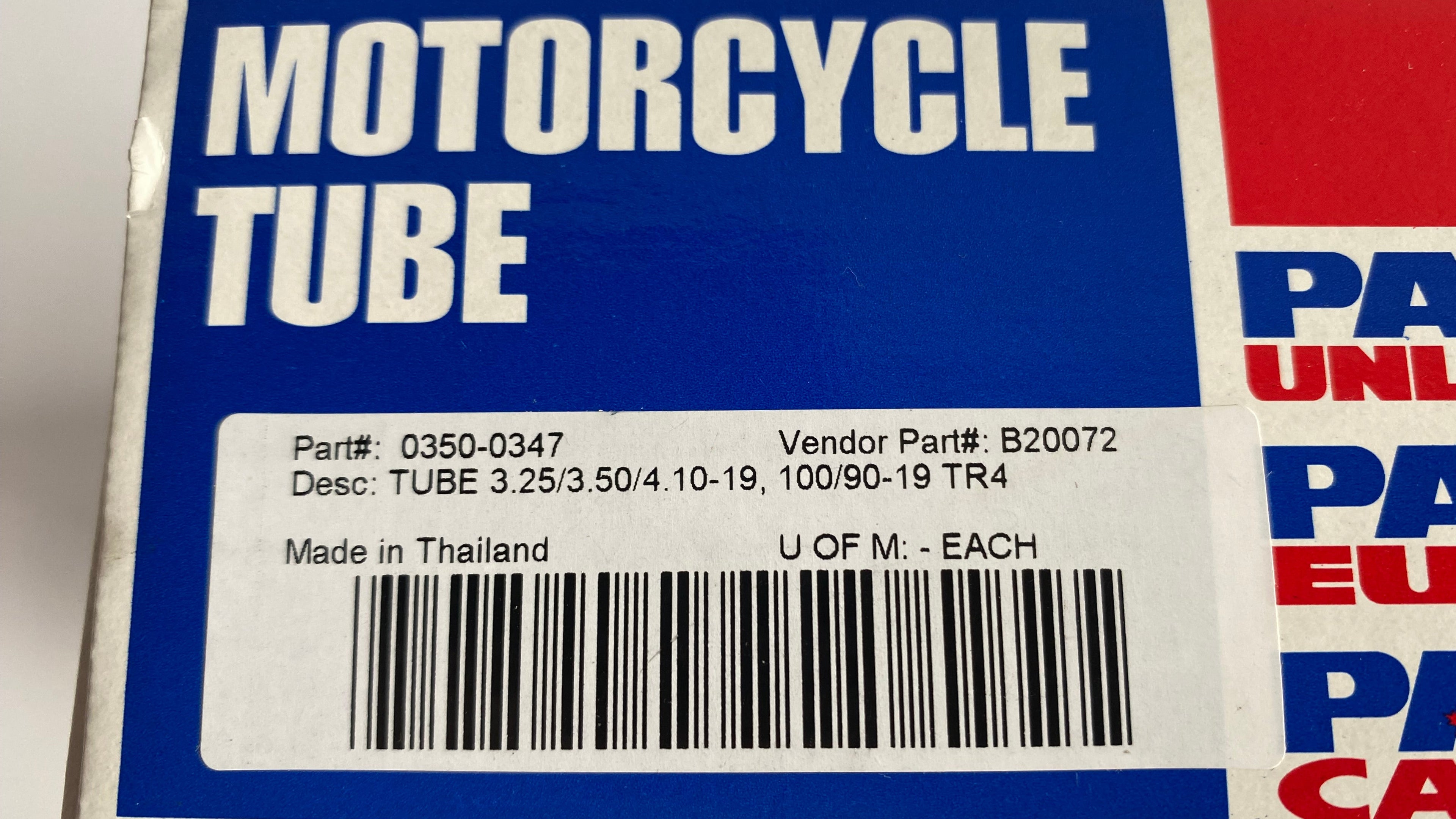 Chambre à air 3.25/3.50 x 19 pouces Harley Davidson REF Drag 0350-0347