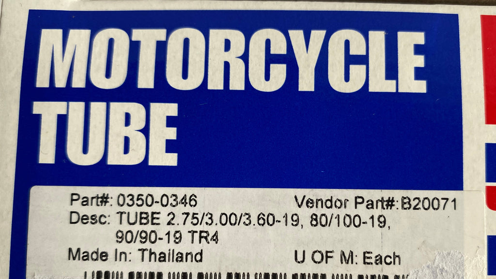 Chambre à air 90/90 x 19 pouces Harley Davidson REF Drag 0350-0346