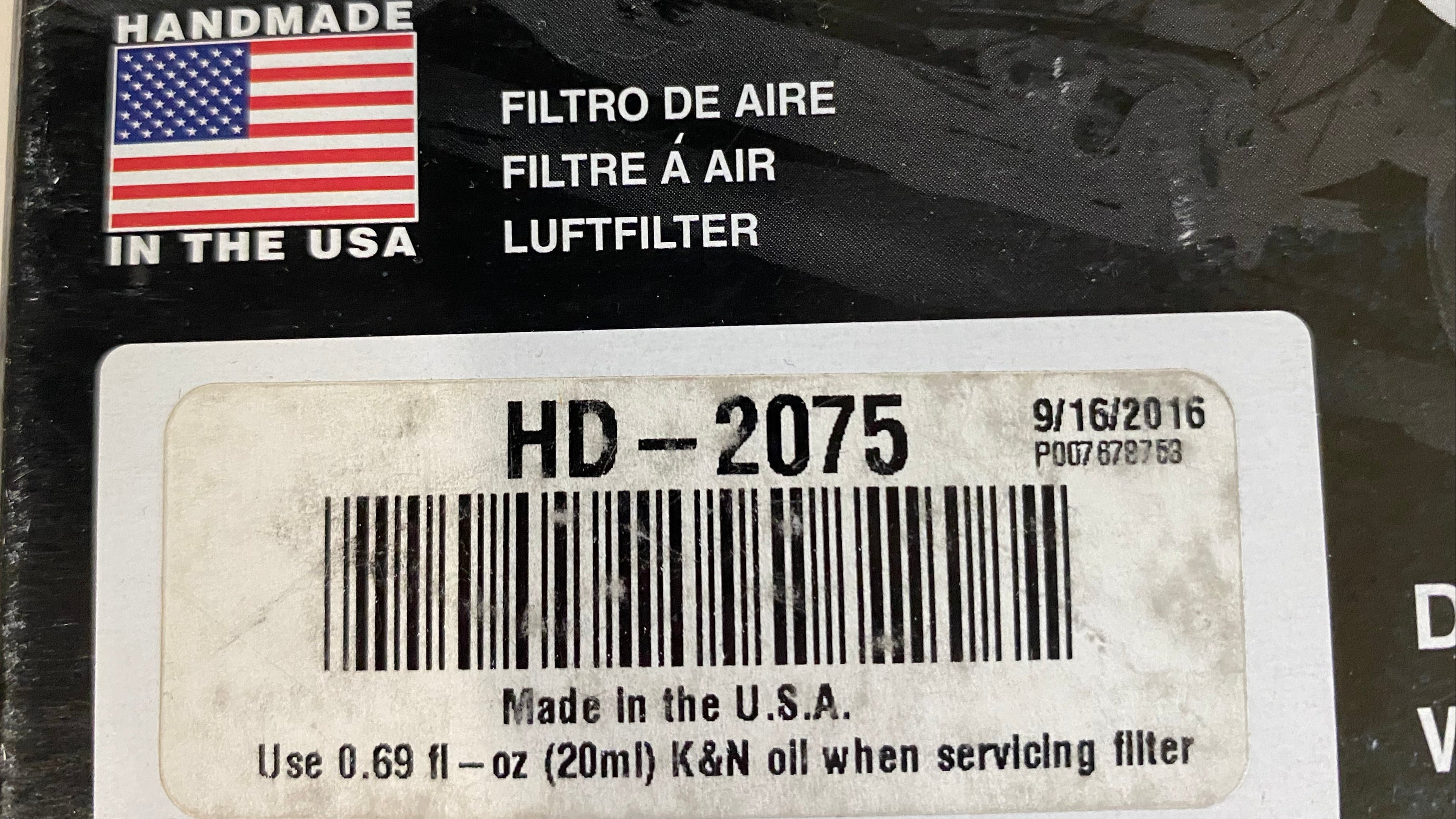 Filtre à air K&N Shovelhead Harley Davidson REF OEM 29086-73