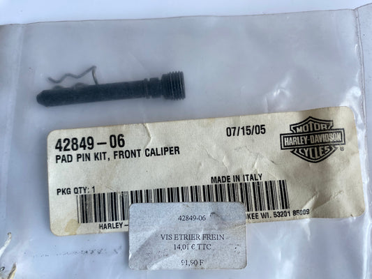Vis retenue de plaquettes étrier de frein avant VROD Harley Davidson REF OEM 42849-06