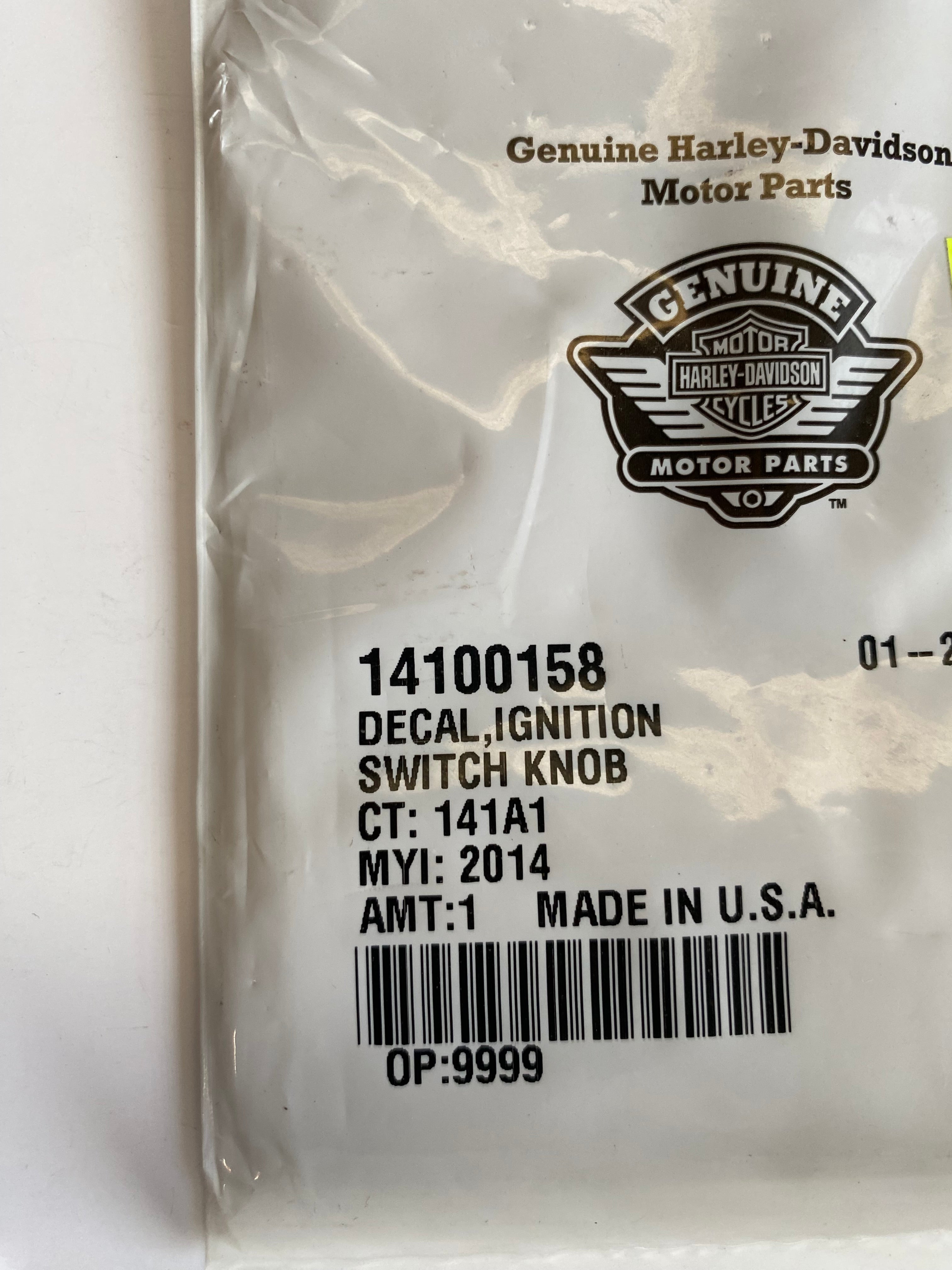 Insert decal contacteur à clé Touring Harley Davidson REF OEM 14100158