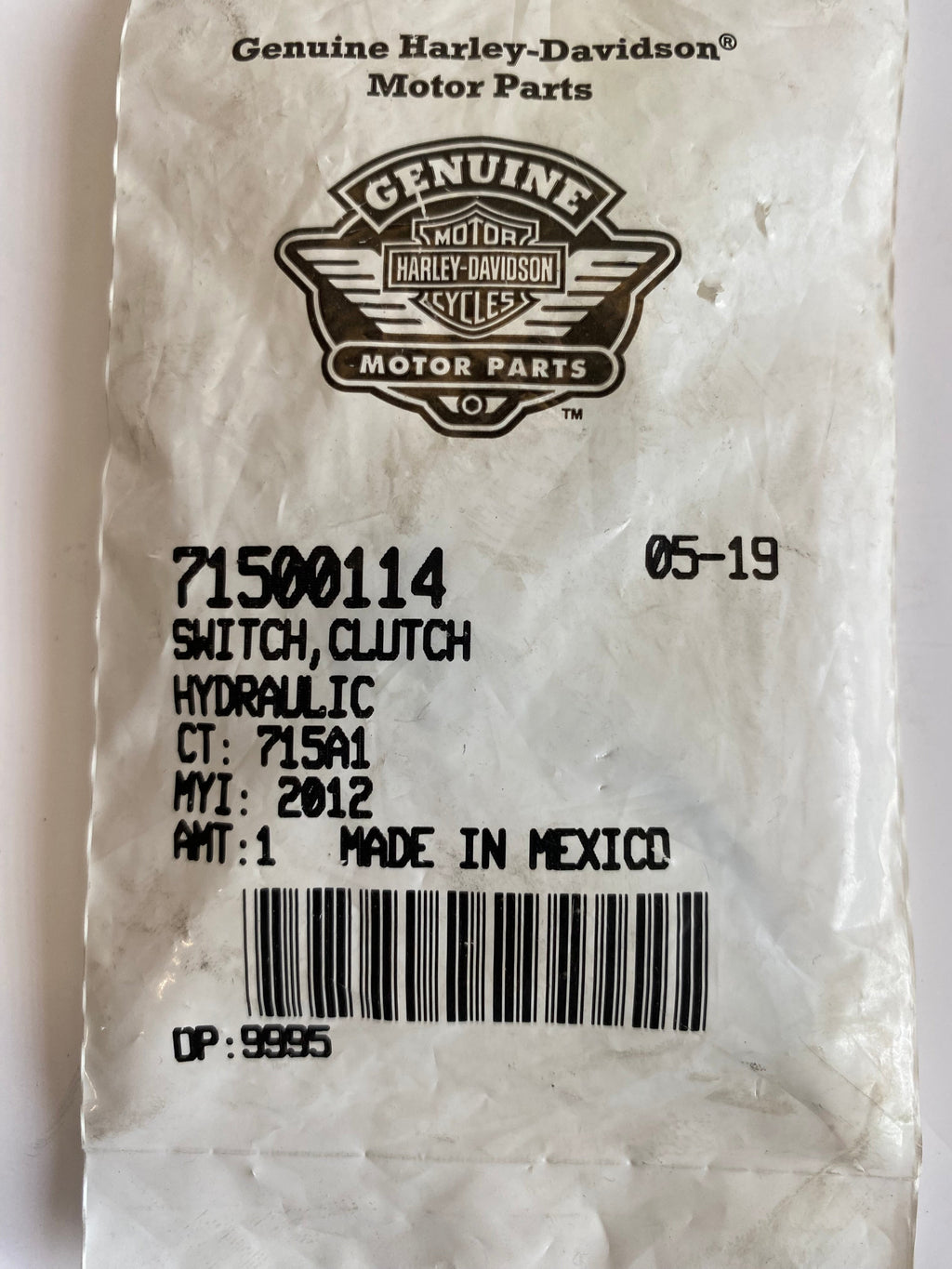 Contacteur embrayage hydraulique Softail Harley Davidson REF OEM 71500114