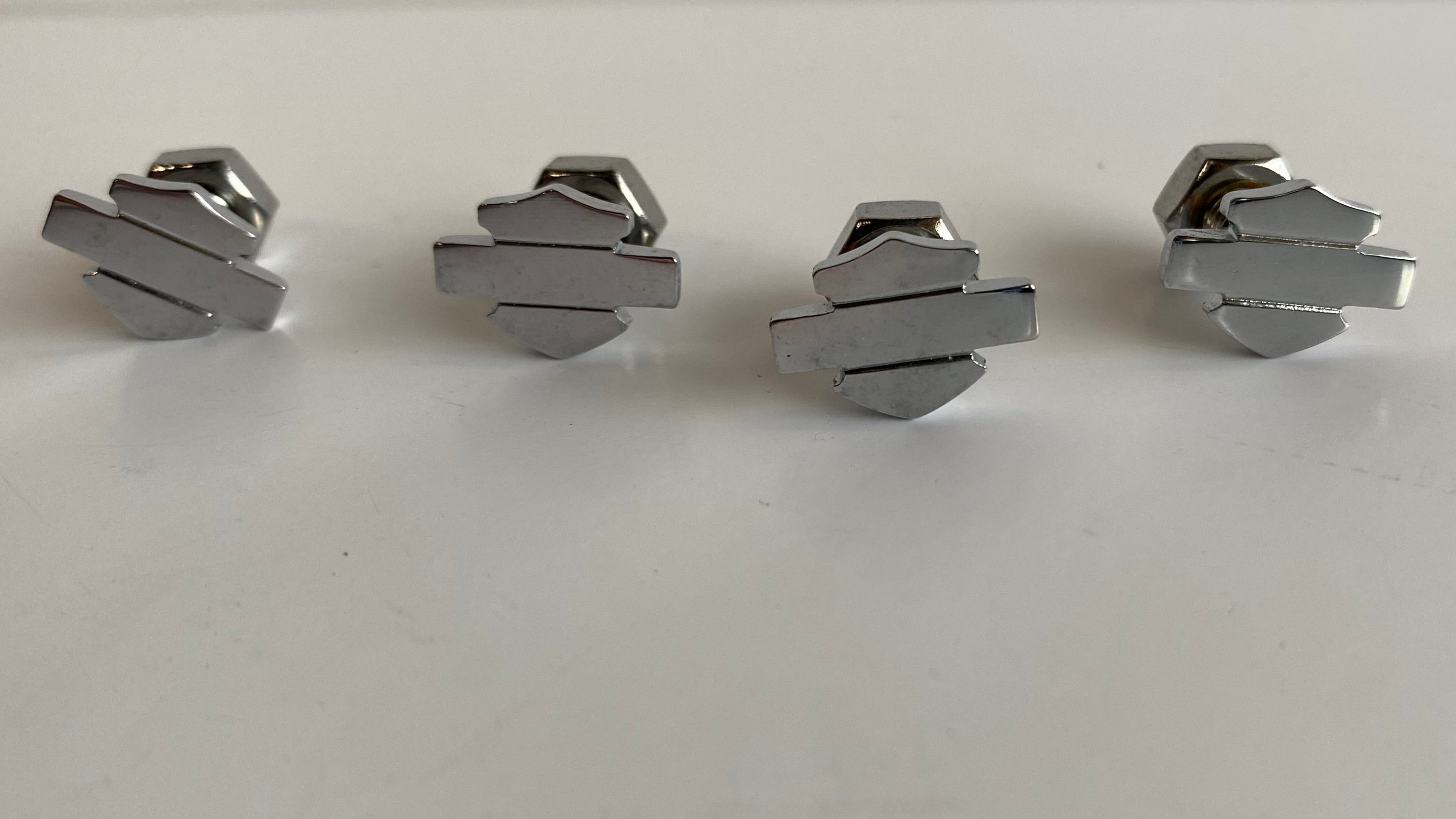 Jeu de 4 vis de plaque immatriculation Bar & Shield chromés Harley Davidson