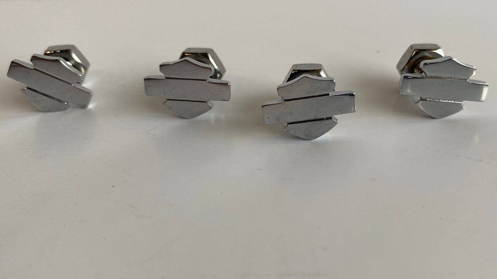 Jeu de 4 vis de plaque immatriculation Bar & Shield chromés Harley Davidson