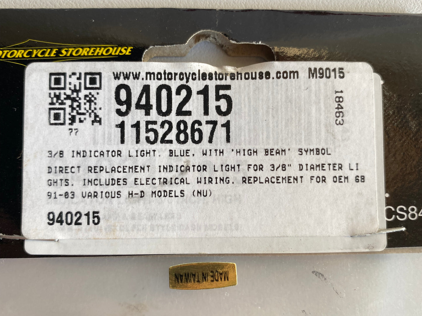 blue indicator light / Harley Davidson headlight REF MCS: 940215