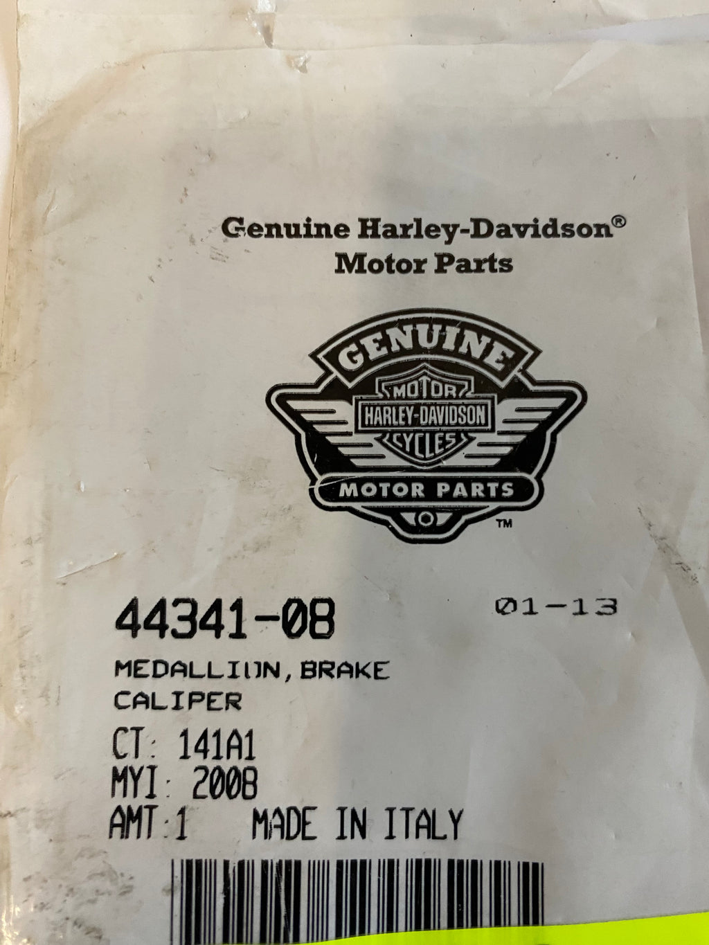 Sticker médaillon étrier de frein Touring Harley Davidson REF OEM 44341-08