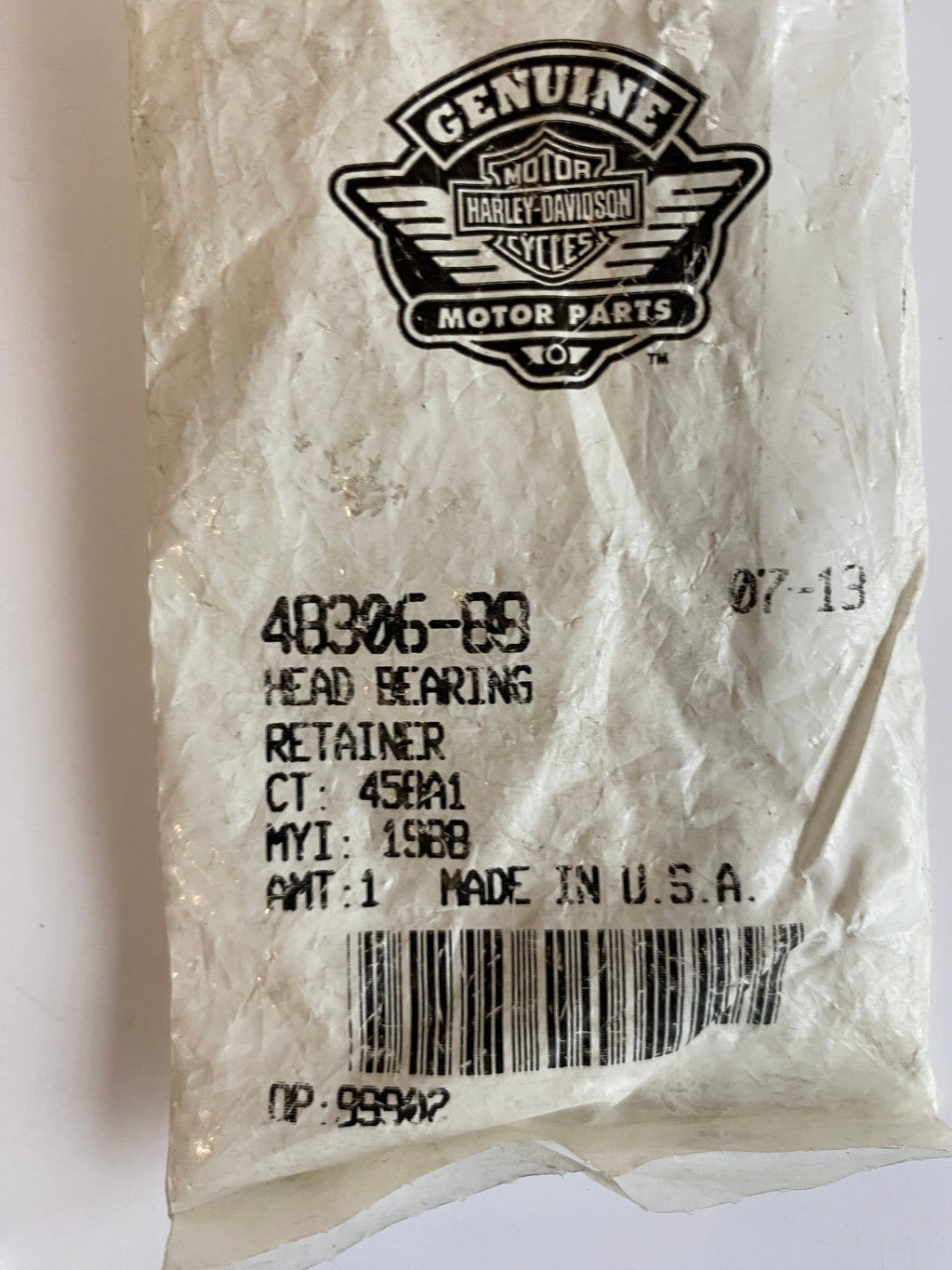 Ecrou roulement de fourche springer supérieur Harley Davidson REF OEM 48306-88