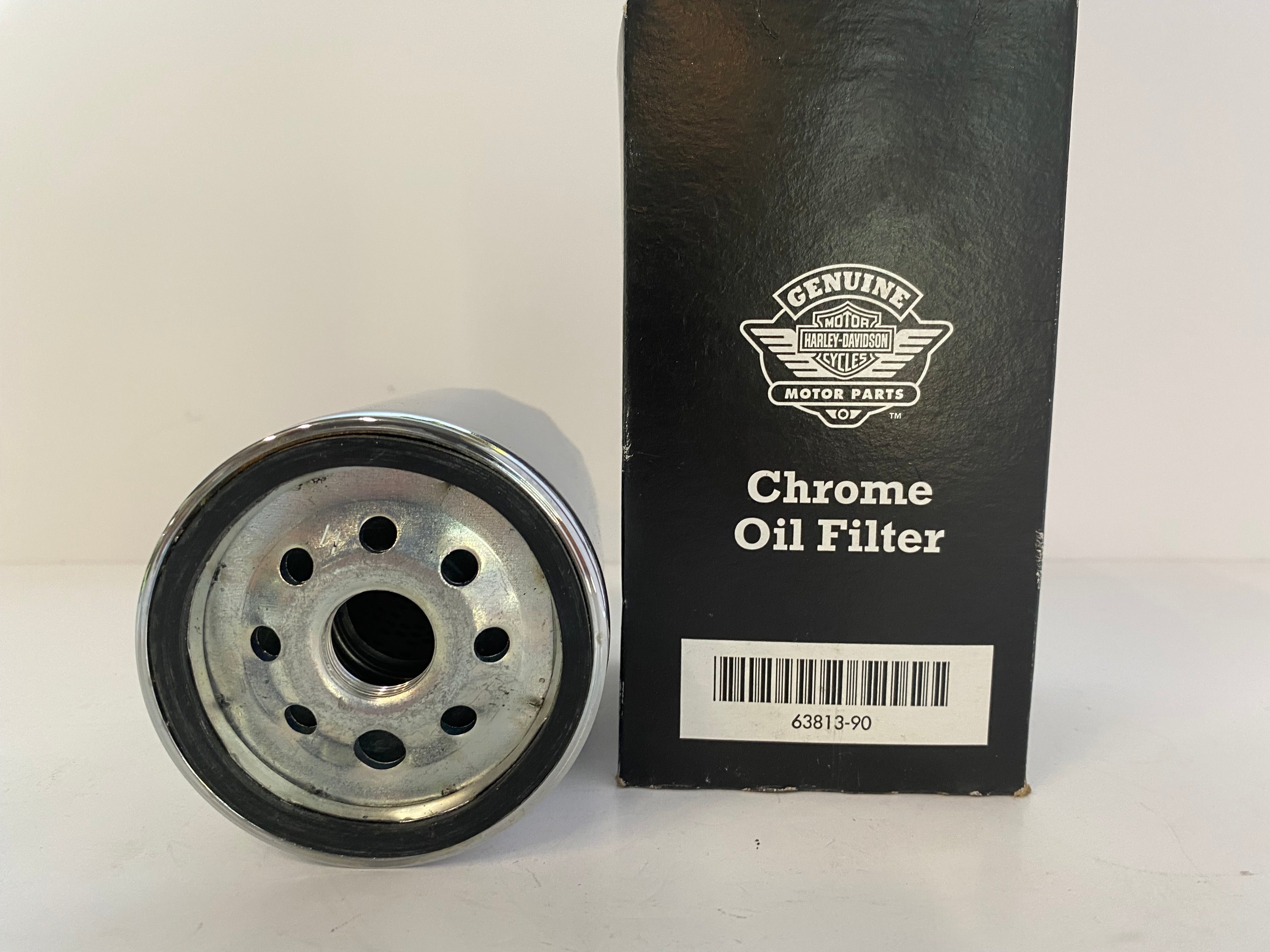 Filtre à huile chromé long Dyna Harley Davidson REF OEM 63813-90