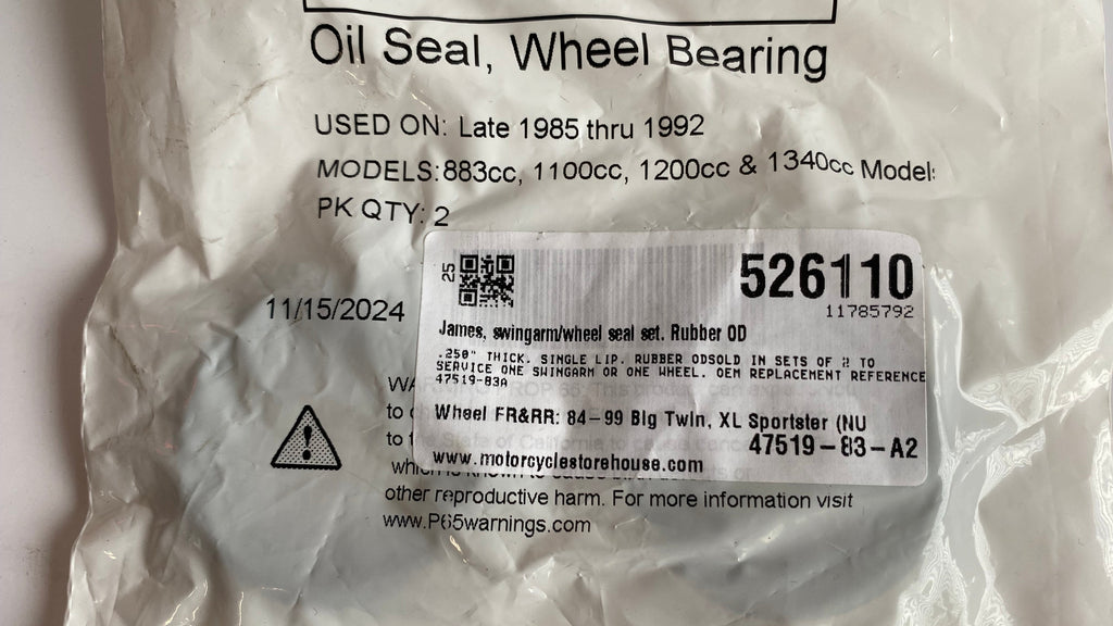 Satz mit 2 Wellendichtringen für Rad & Schwinge Harley Davidson OEM-Nr. 47519-83A