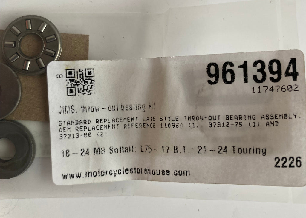 Harley Davidson Kupplungsausrücklager-Kit REF OEM 11096A x 1, 37312-75 x 1 & 37313-80 x 2