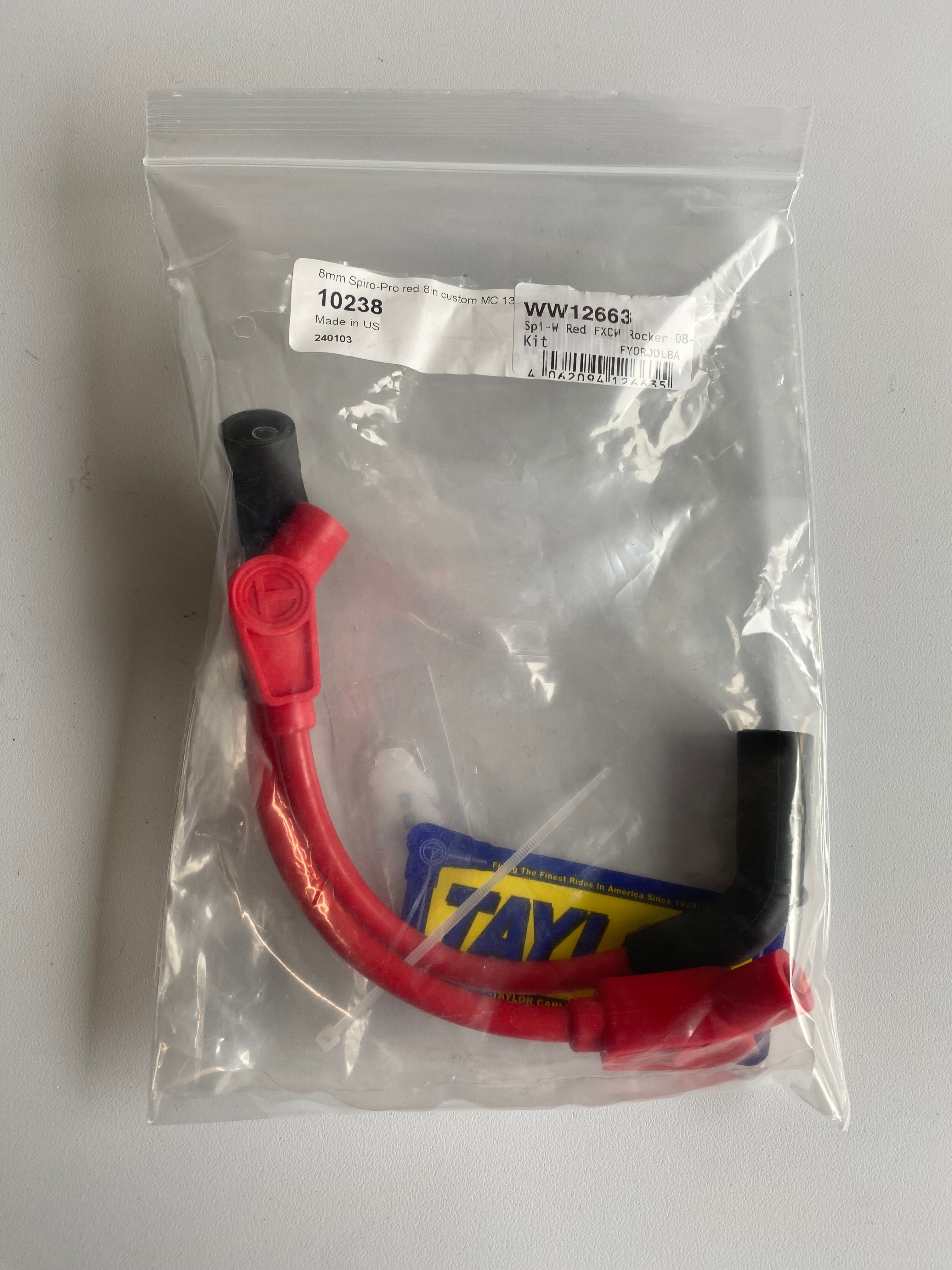 Jeu de fils de bougies rouge TAYLOR Harley Davidson REF WW : 12-663