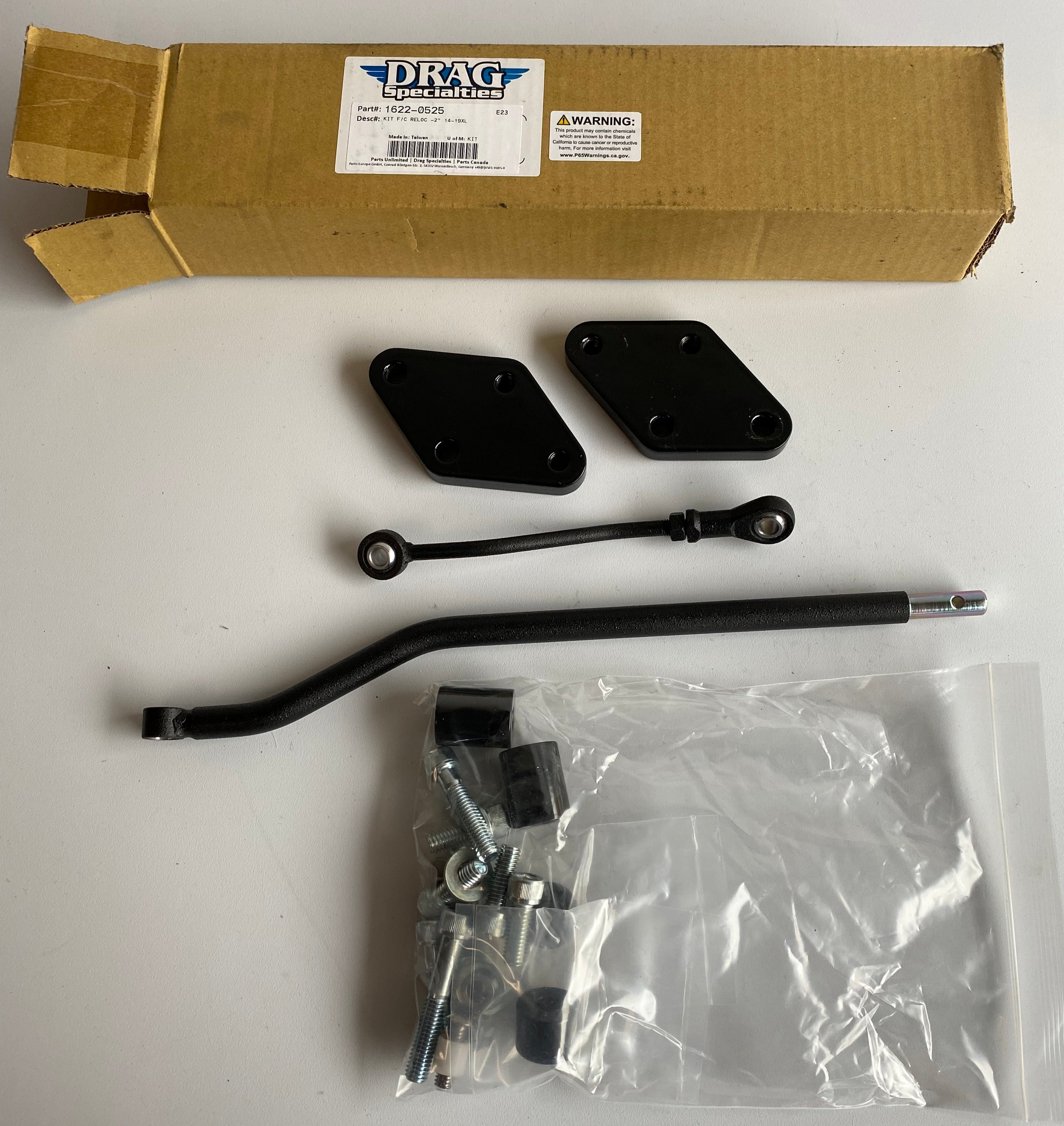 Harley Davidson Black Forward Control Relocation Kit REF DRAG: 1622-0525