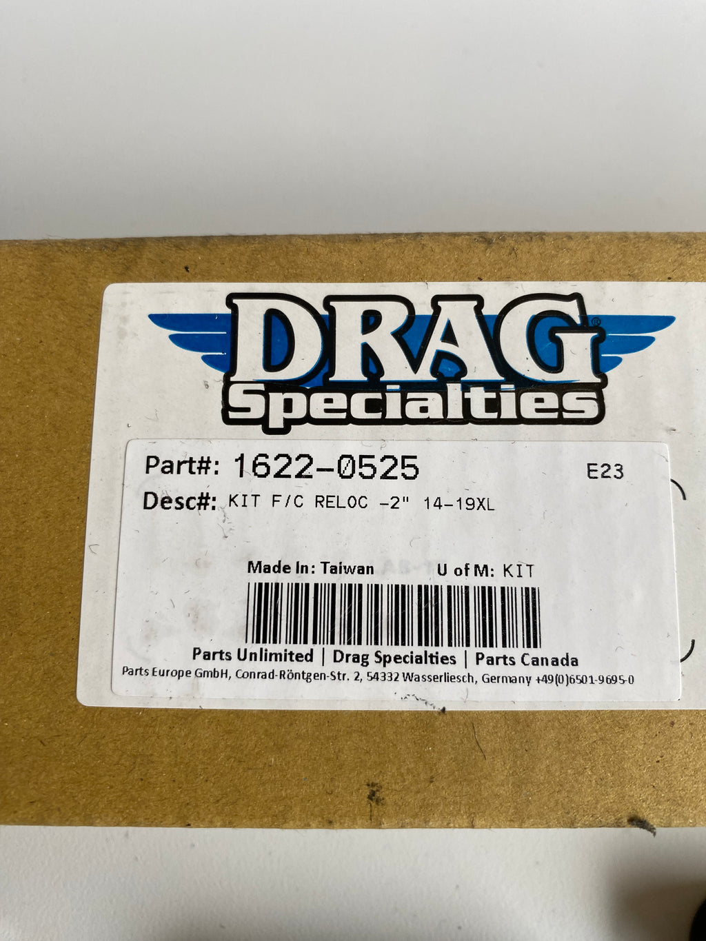 Harley Davidson Black Forward Control Relocation Kit REF DRAG: 1622-0525