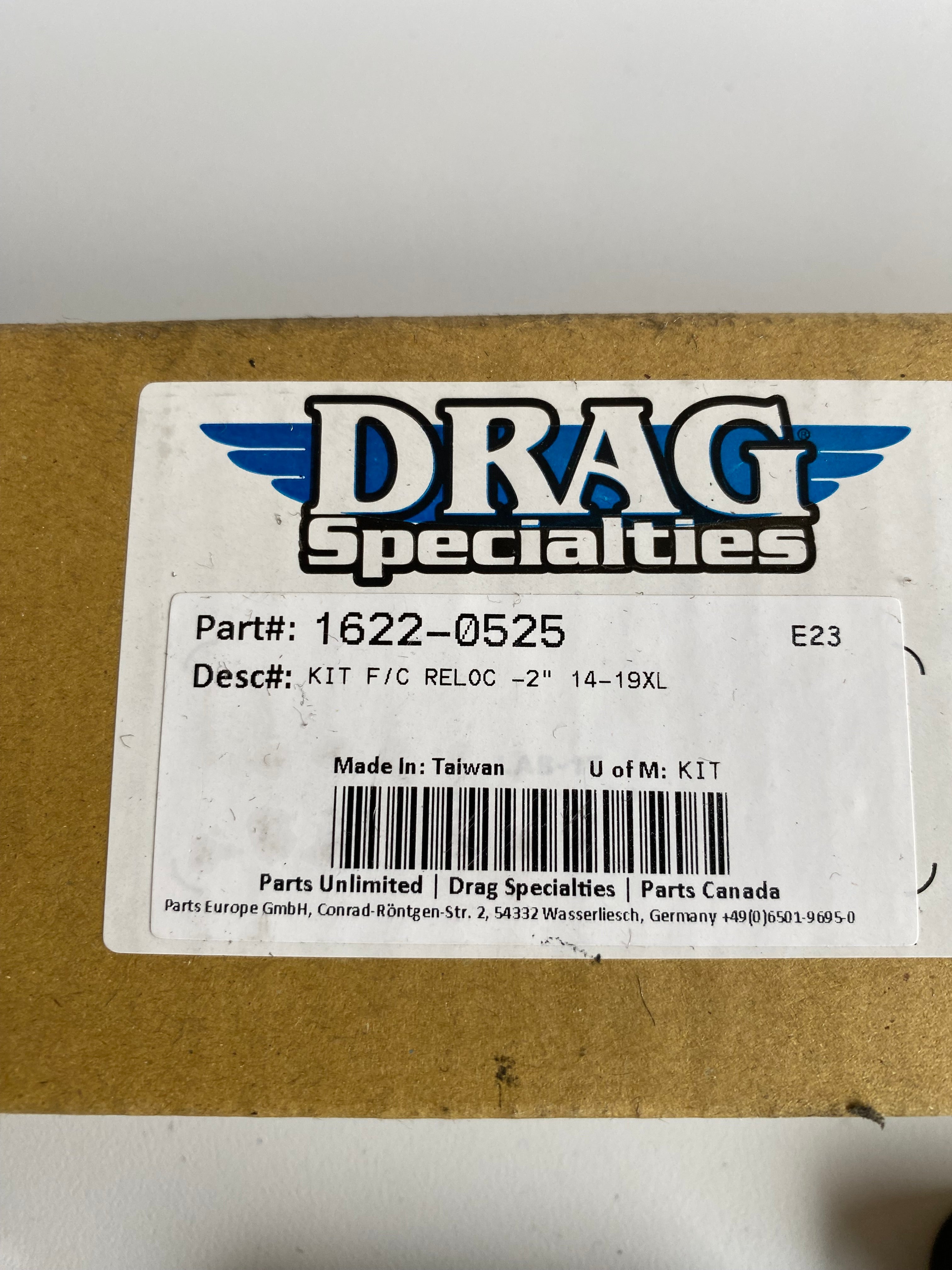 Harley Davidson Black Forward Control Relocation Kit REF DRAG: 1622-0525