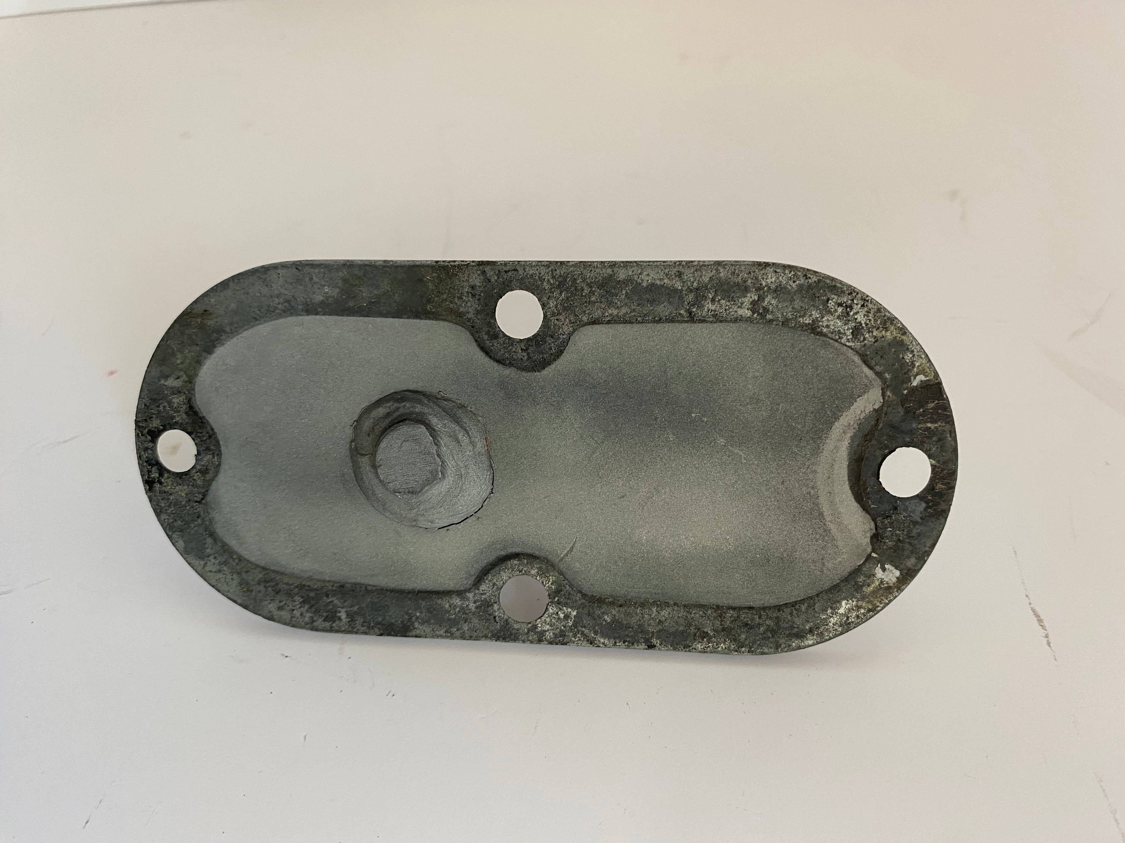 Trappe inspection primaire avec support cale pied cannelé Shovelhead Harley Davidson REF OEM 60574-65