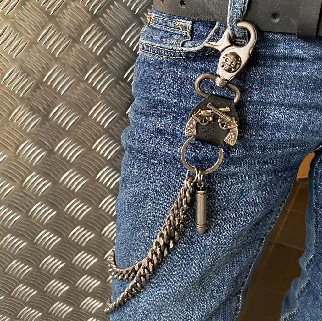 Chaine de portefeuille double révolvers Harley Davidson