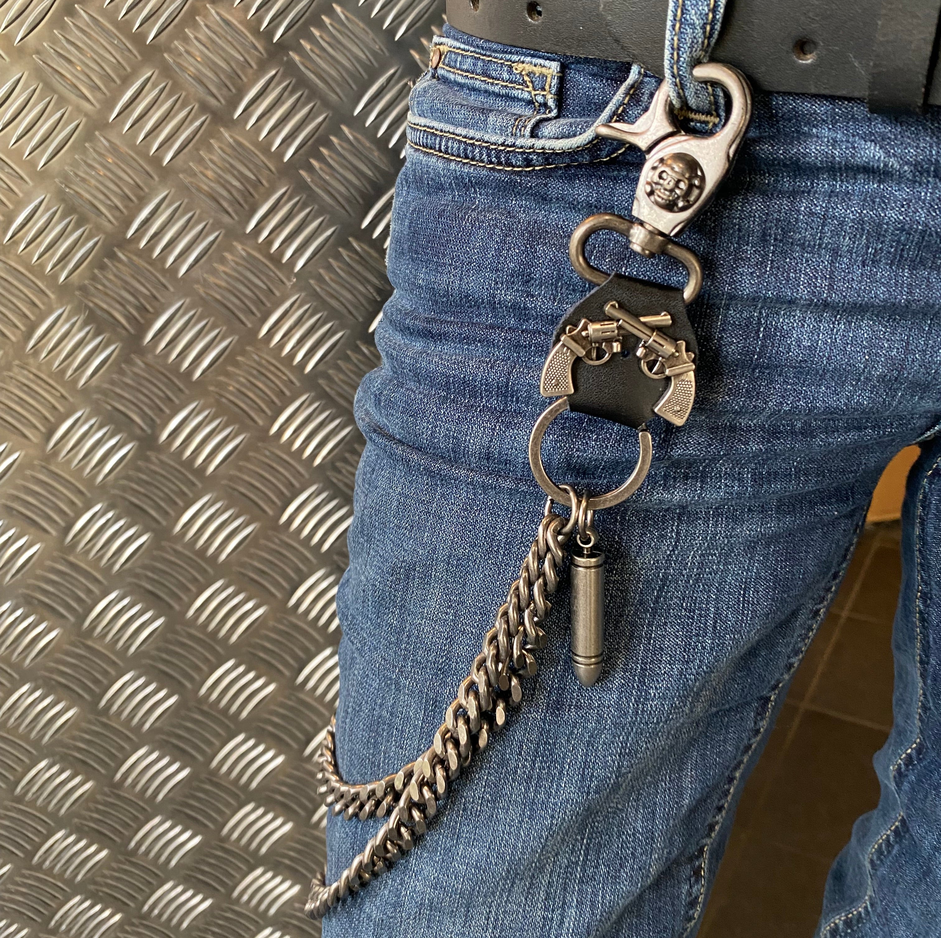 Chaine de portefeuille double révolvers Harley Davidson