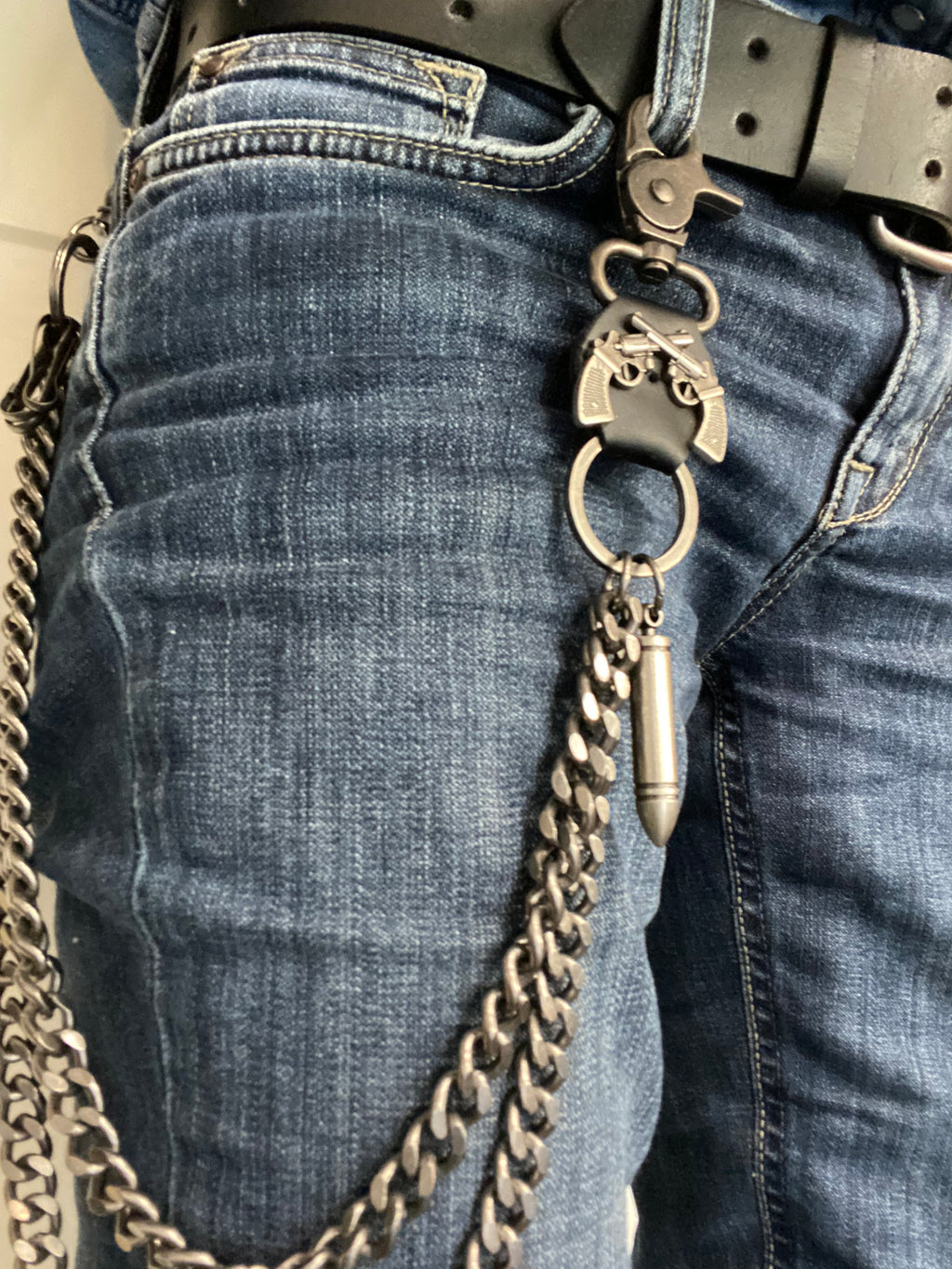 Chaine de portefeuille double révolvers Harley Davidson