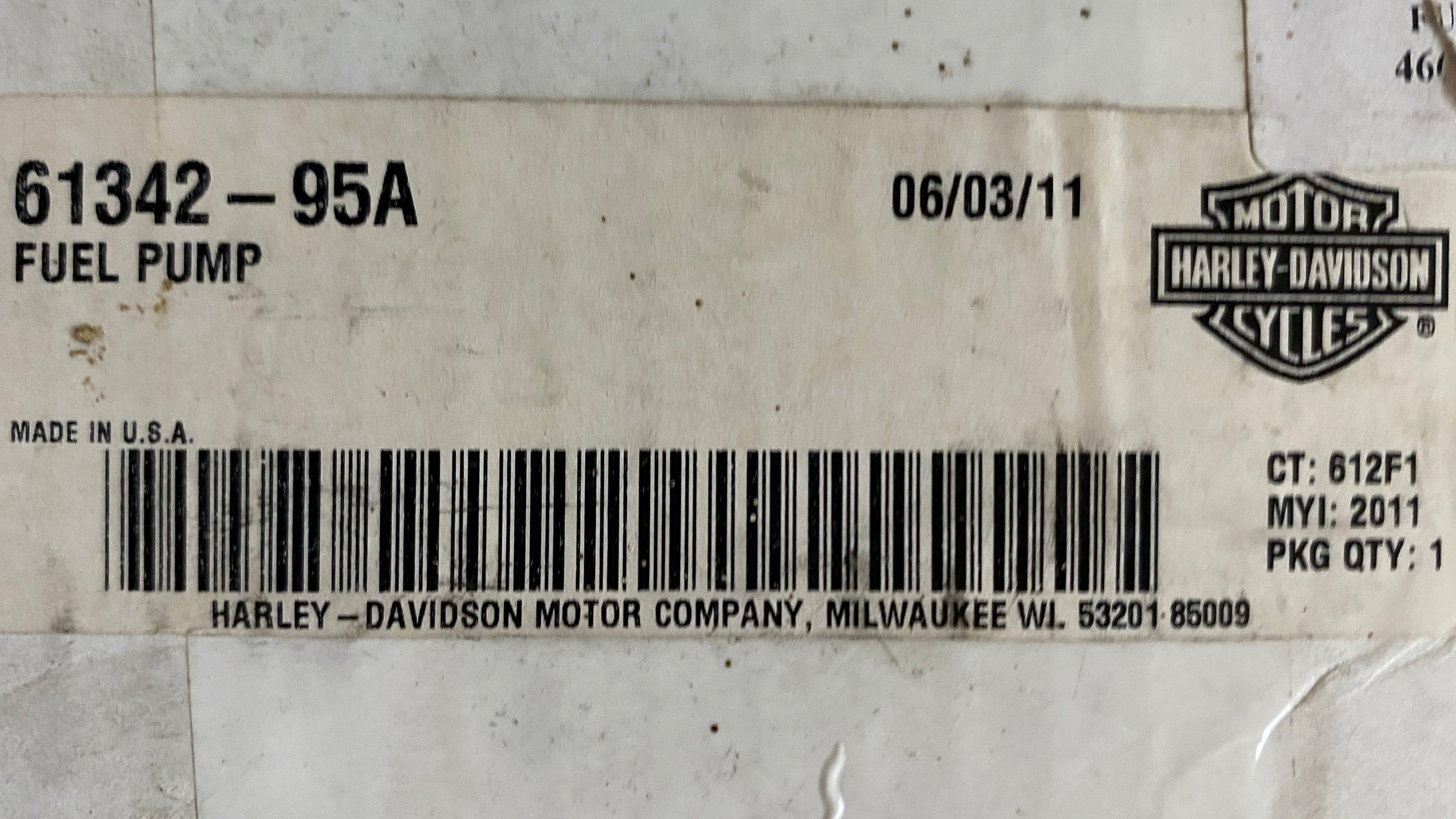 Pompe essence Touring 1340 injection Magnetti Marelli Harley Davidson REF OEM 61342-95A