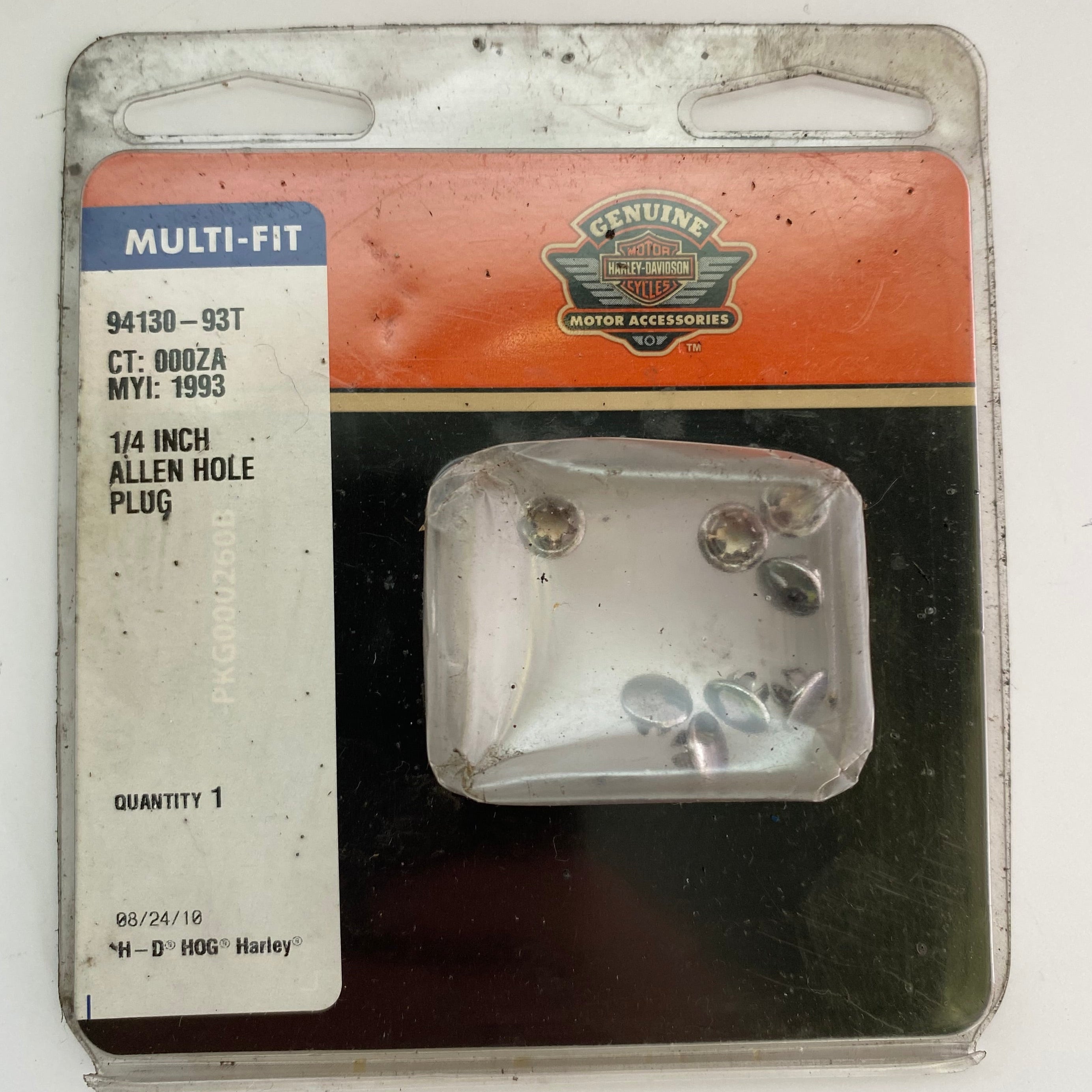 Jeu de 8 caches vis BTR 1/4" chromés Harley Davidson REF 94130-93T