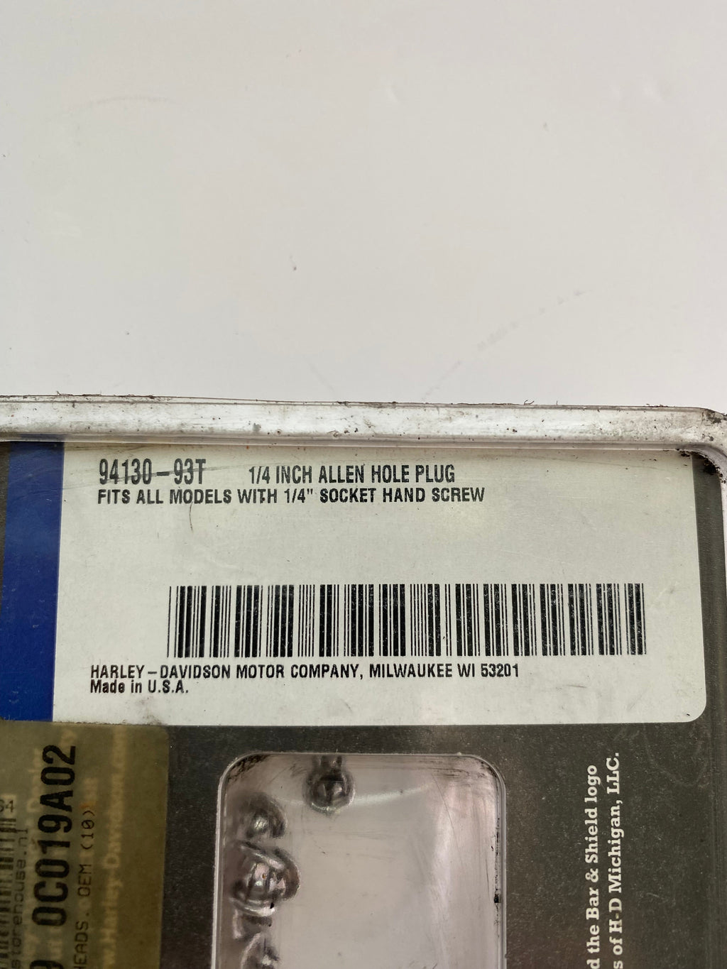 Jeu de 8 caches vis BTR 1/4" chromés Harley Davidson REF 94130-93T
