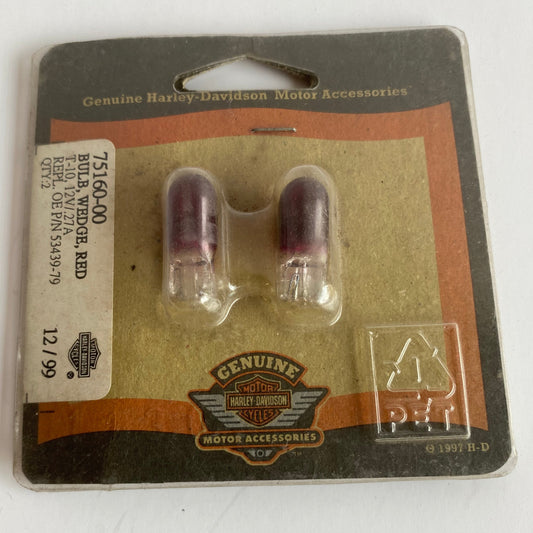 Jeu de 2 ampoules rouges T10 Harley Davidson REF OEM 75160-00