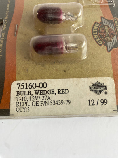 Jeu de 2 ampoules rouges T10 Harley Davidson REF OEM 75160-00
