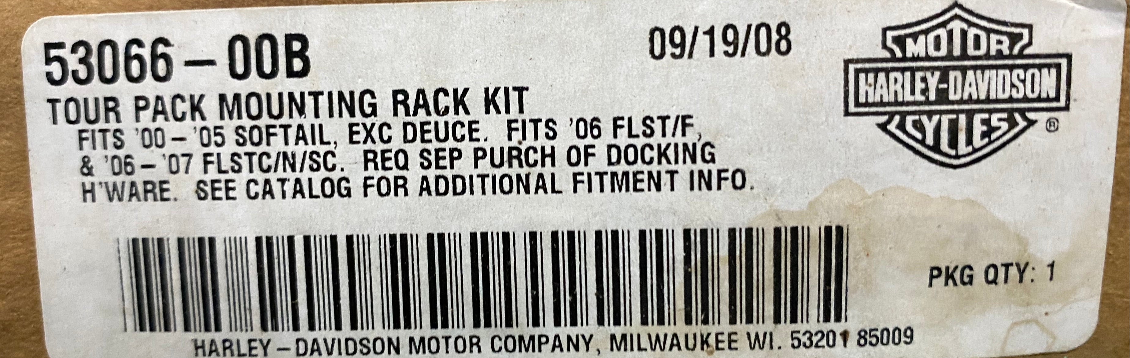 Support détachable tour pack Softail Harley Davidson REF 53066-00B