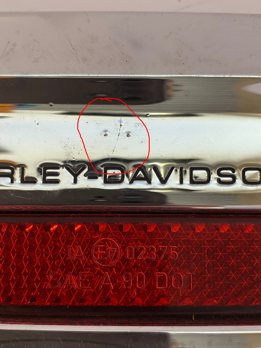 Harley Davidson left saddlebag hinge cover REF OEM: 90603-93A