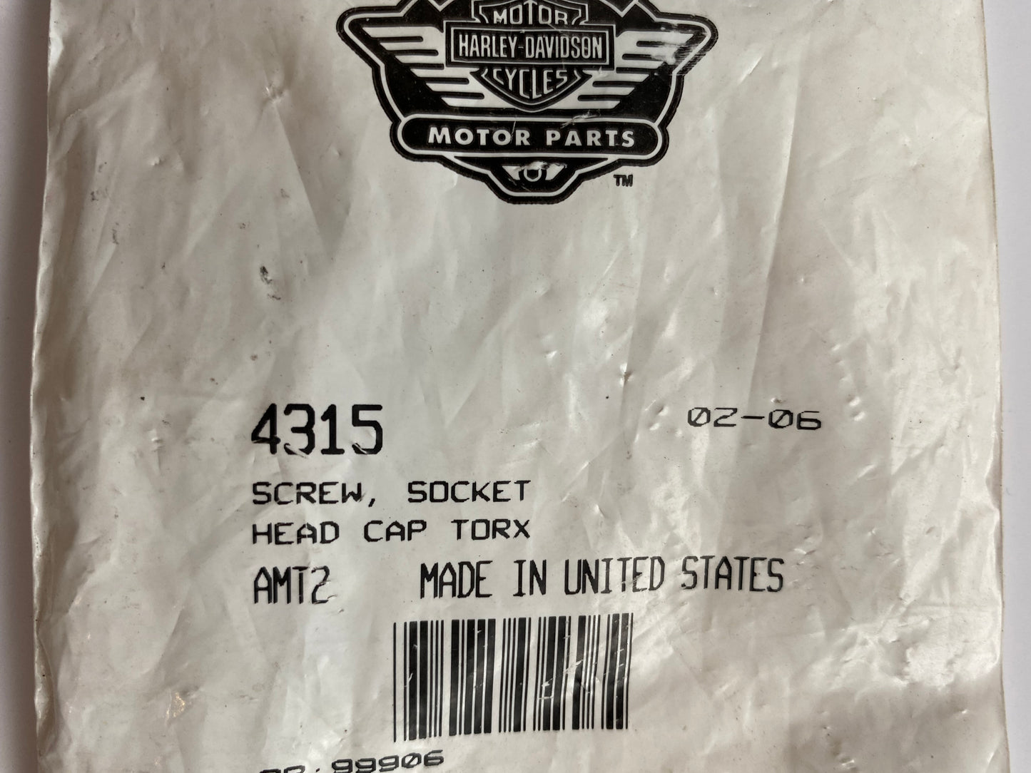 Vis 3/8-16 X 3-1/2 TORX cale pied arrière droit Softail Harley Davidson REF OEM 4315