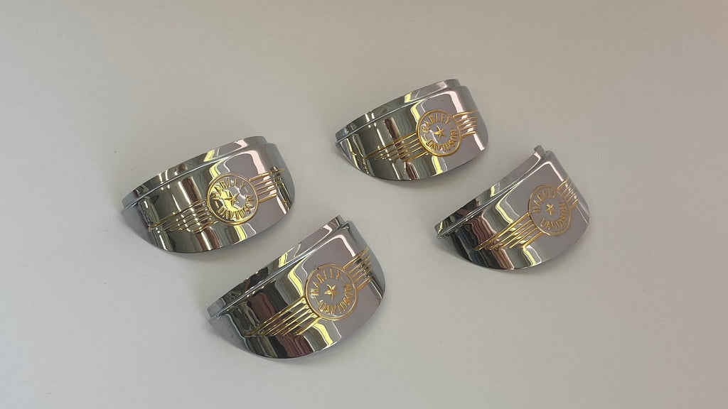 Jeu de 4 casquettes chromées Logo Fat Boy Harley Davidson REF 68088-96