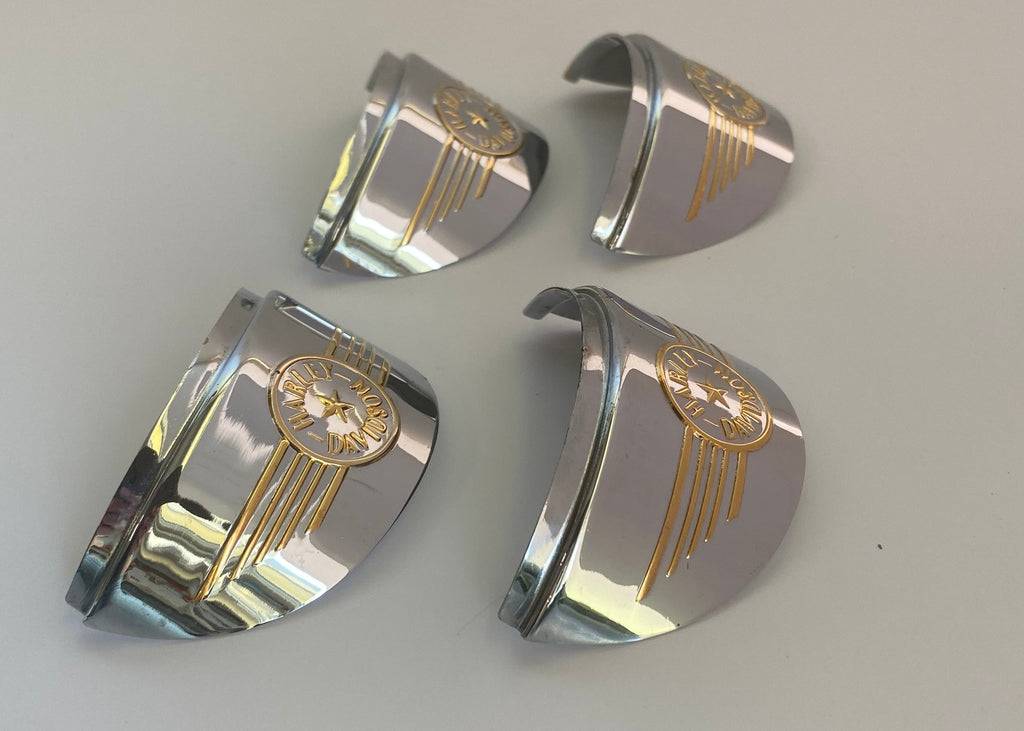 Jeu de 4 casquettes chromées Logo Fat Boy Harley Davidson REF 68088-96