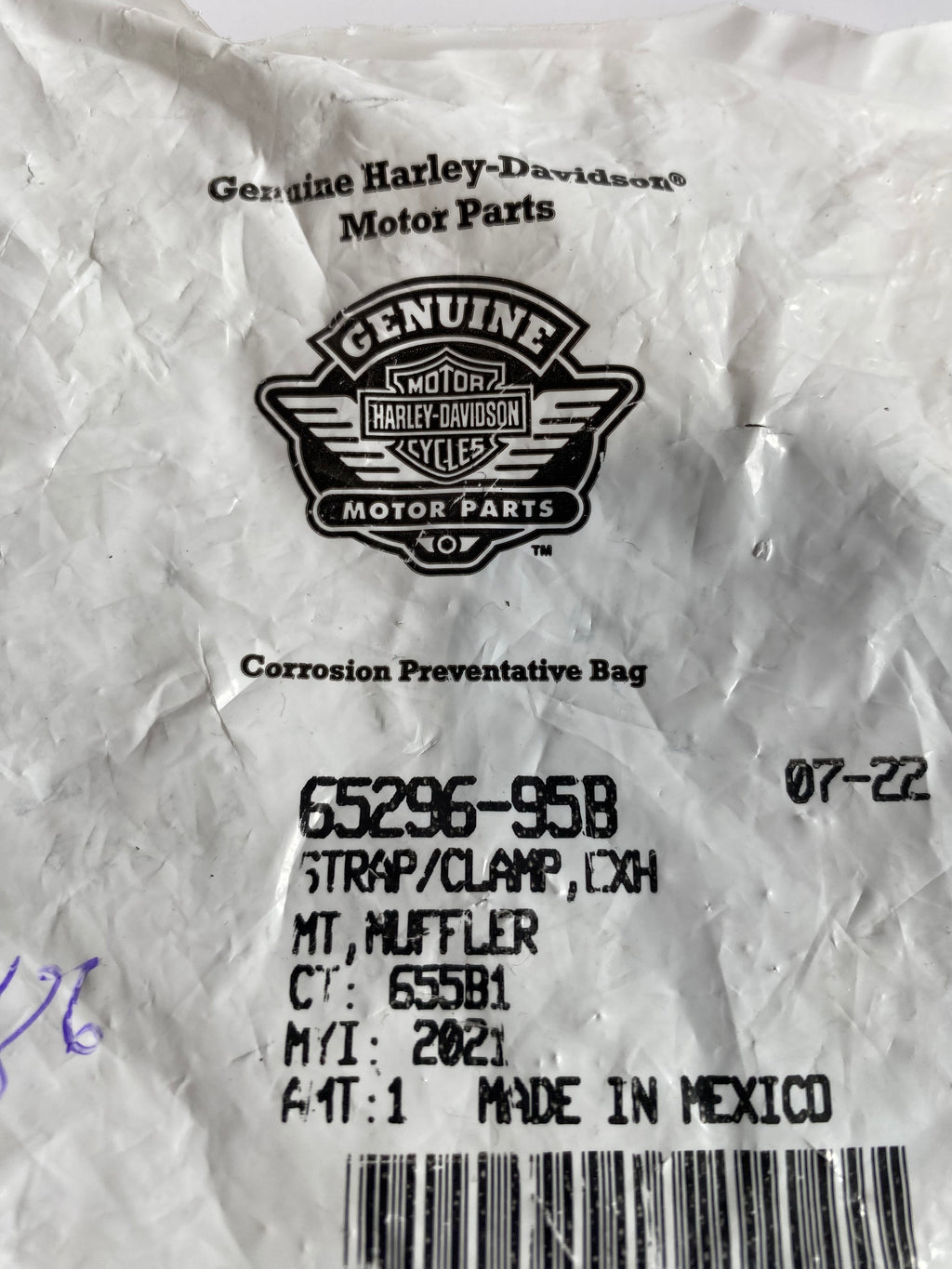 Collier silencieux échappement Harley Davidson REF OEM 65296-95B
