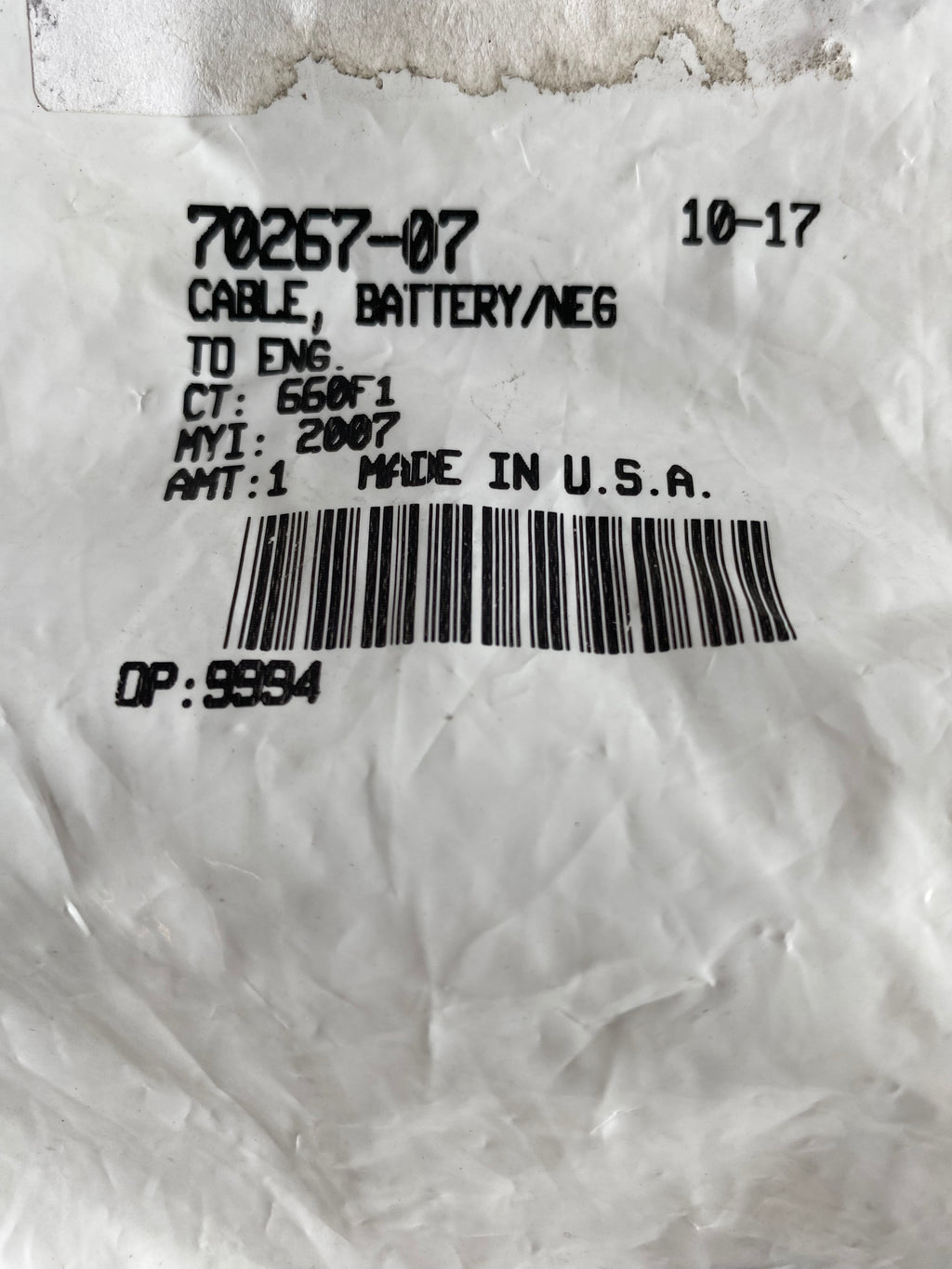 Cable de batterie négatif Touring Harley Davidson 70267-07