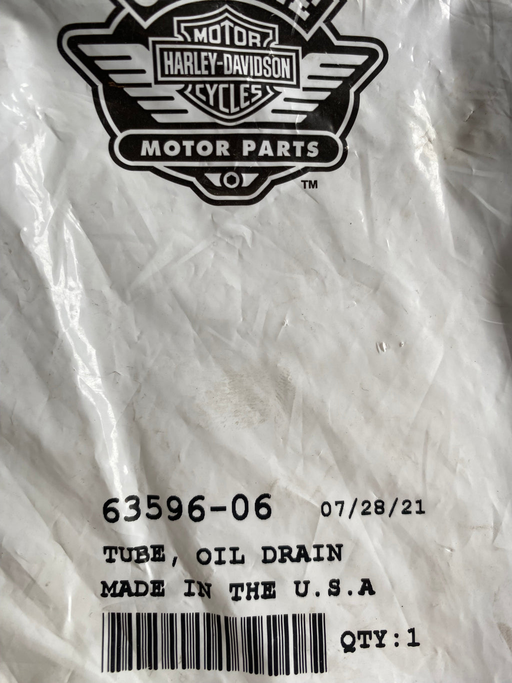 Durite vidange huile moteur Sportster Harley Davidson REF OEM 63596-06