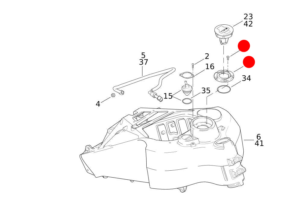 Fuel tank filler cap lock Buell XB REF OEM: P0128.02A8A
