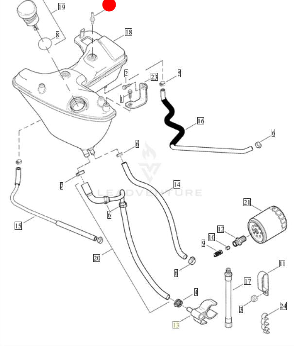 Jeu de 2 goujons + écrous réservoir d'huile Sportster Harley Davidson REF OEM 65092-04