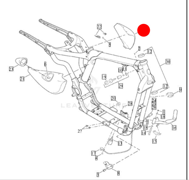 Cache latéral gauche Sportster 15-22 Harley Davidson REF OEM 57200091DH