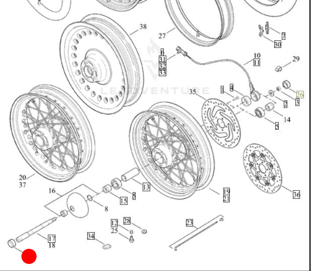 Cache noir droit axe de roue avant Harley Davidson REF OEM 43583-09