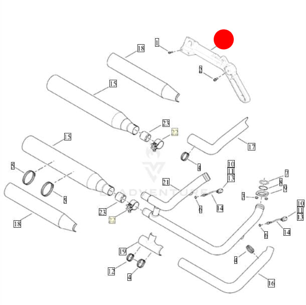 Patte de fixation silencieux échappement Softail Harley Davidson REF OEM 65500106