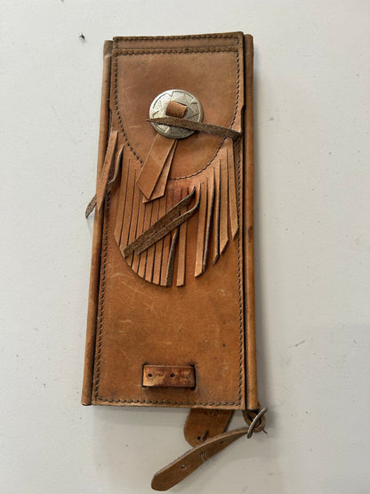 Dash cover bas cuir fauve franges Softail Harley Davidson